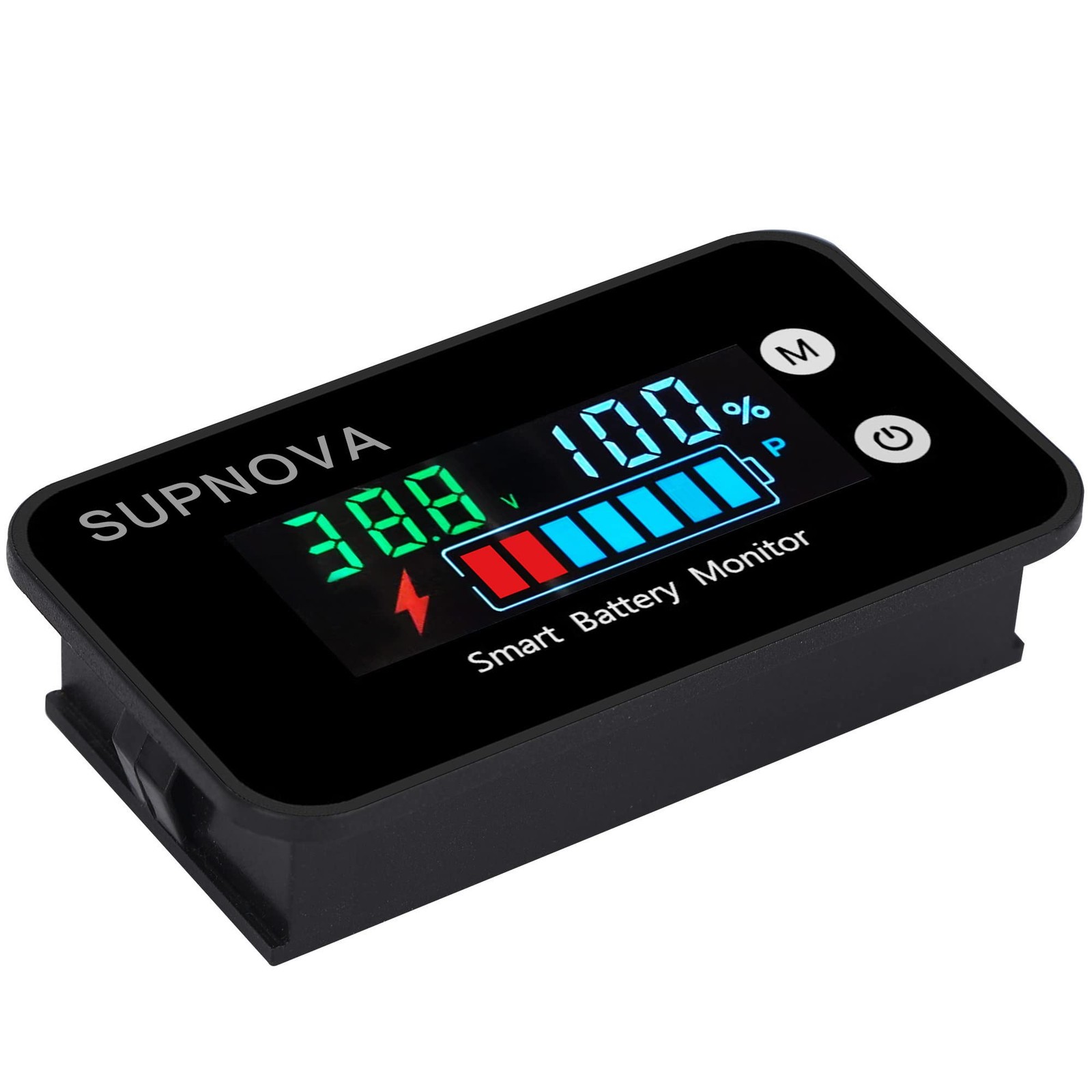 7-100V Battery Monitor, Color LCD with Temp &Buzzer Alarm