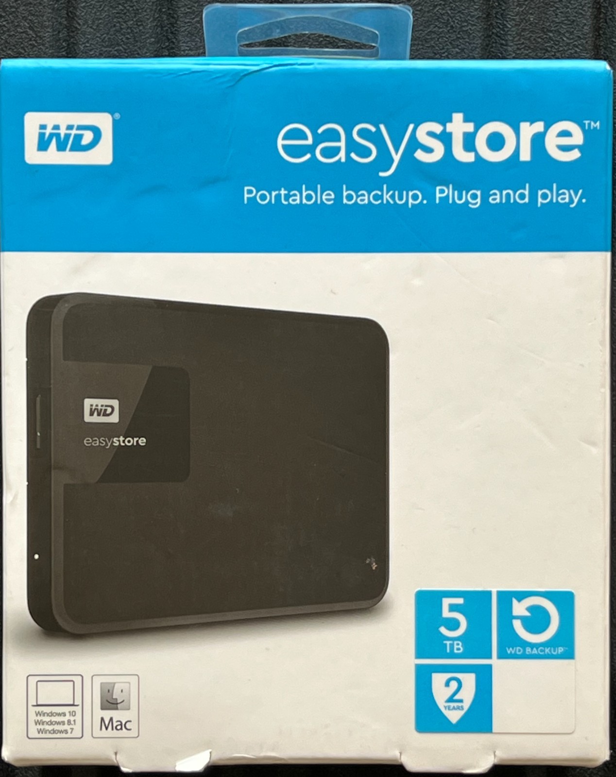 WD - Easystore 5TB External USB 3.0 Portable Hard Drive-Black-WDBKUZ0050BBK-WESN