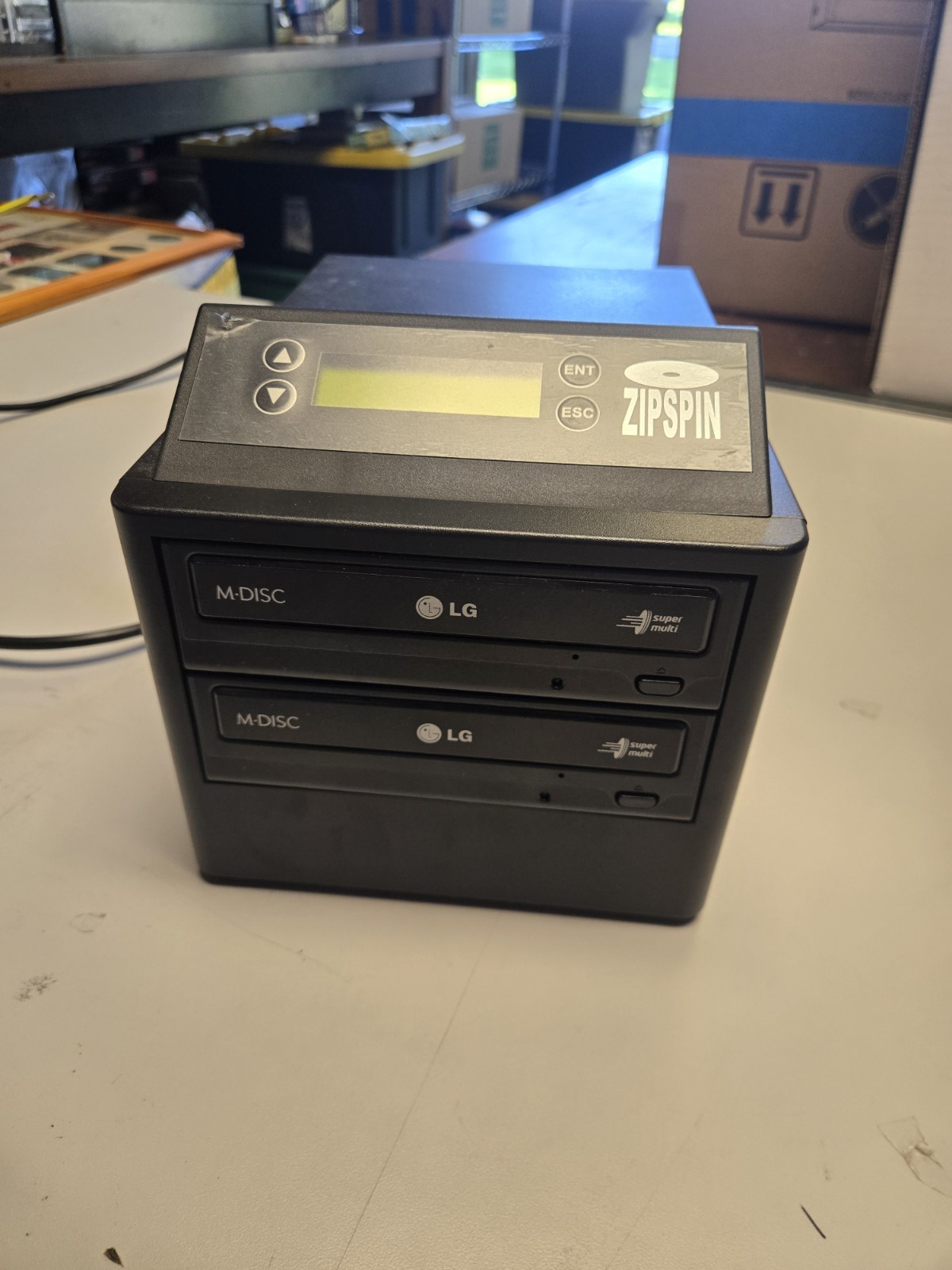 ZipSpin 2-Target CD/DVD Duplicator M-DISC Read/Write Standalone, Black