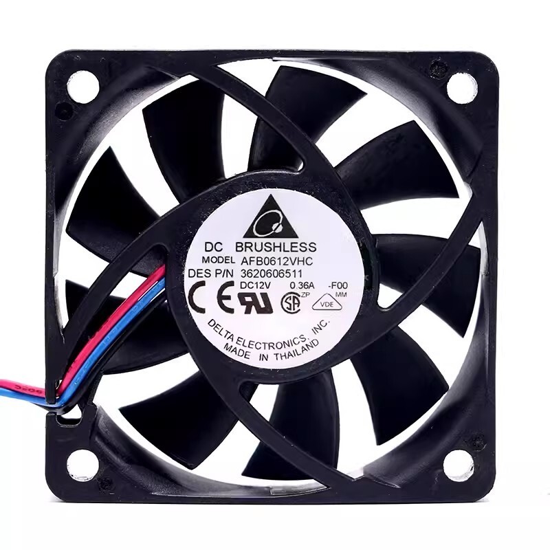 Delta AFB0612VHC 6015 DC12V 0.36A 6CM 3-Wire Cooling Fan