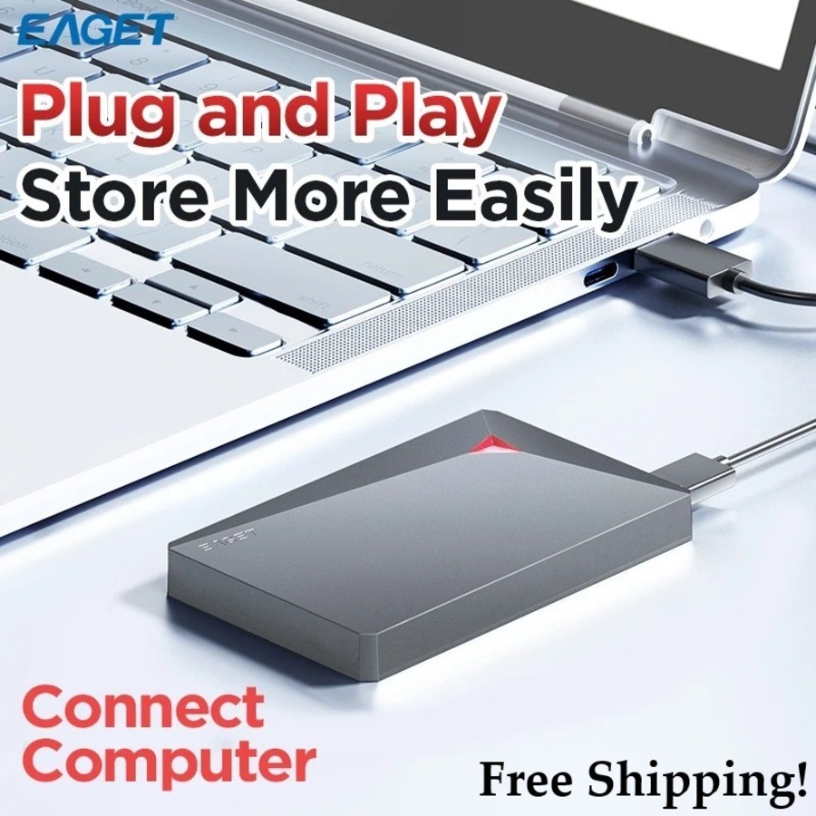 EAGET Portable External Hard Drive USB 3.0 HDD 250GB 320GB 500GB Black PC Mac PS