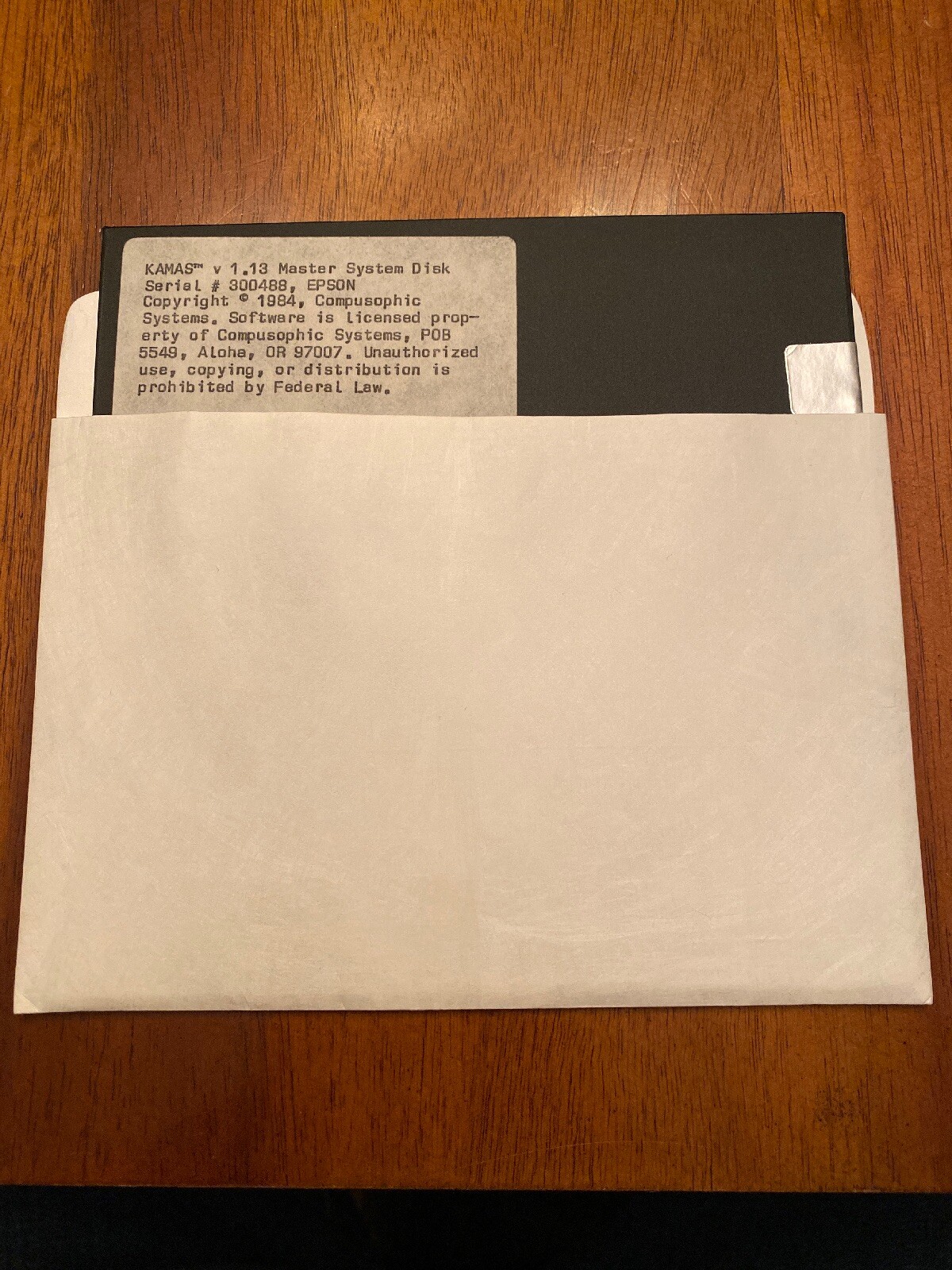Epson Kamas V 1.13 Master System Disk 1984 Compu Operation Software Vintage Rare