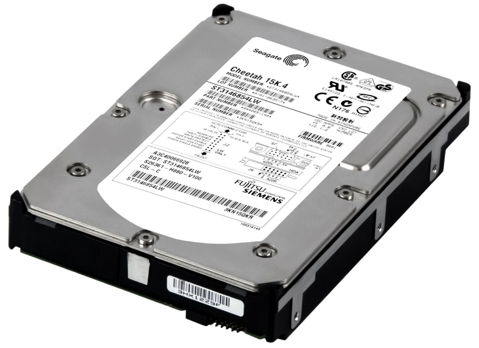 Fujitsu A3C40066928 S26361-H880-V100 ST3146854LW 146GB 15K 8MB SCSI U320 3.5''