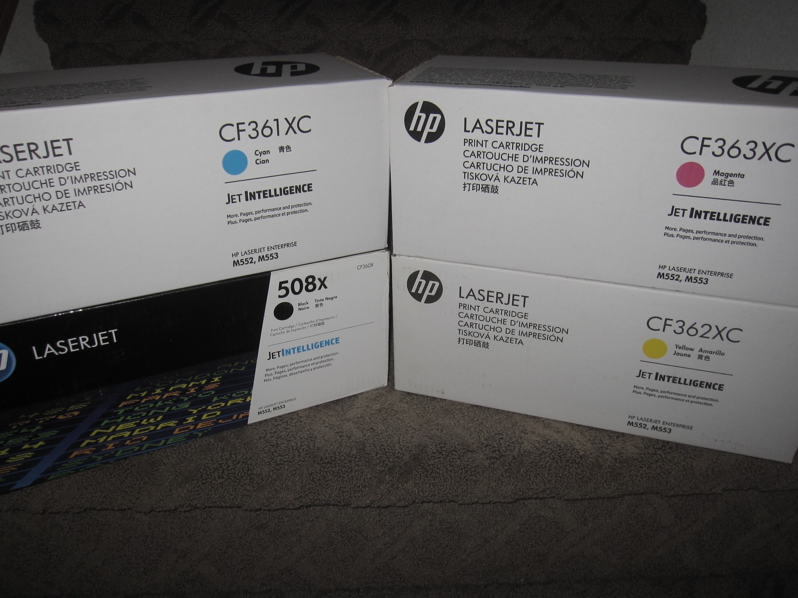SET HP CF360XC Black CF361XC Cyan  CF362XC Yellow CF363XC Toner Cartridge 508X