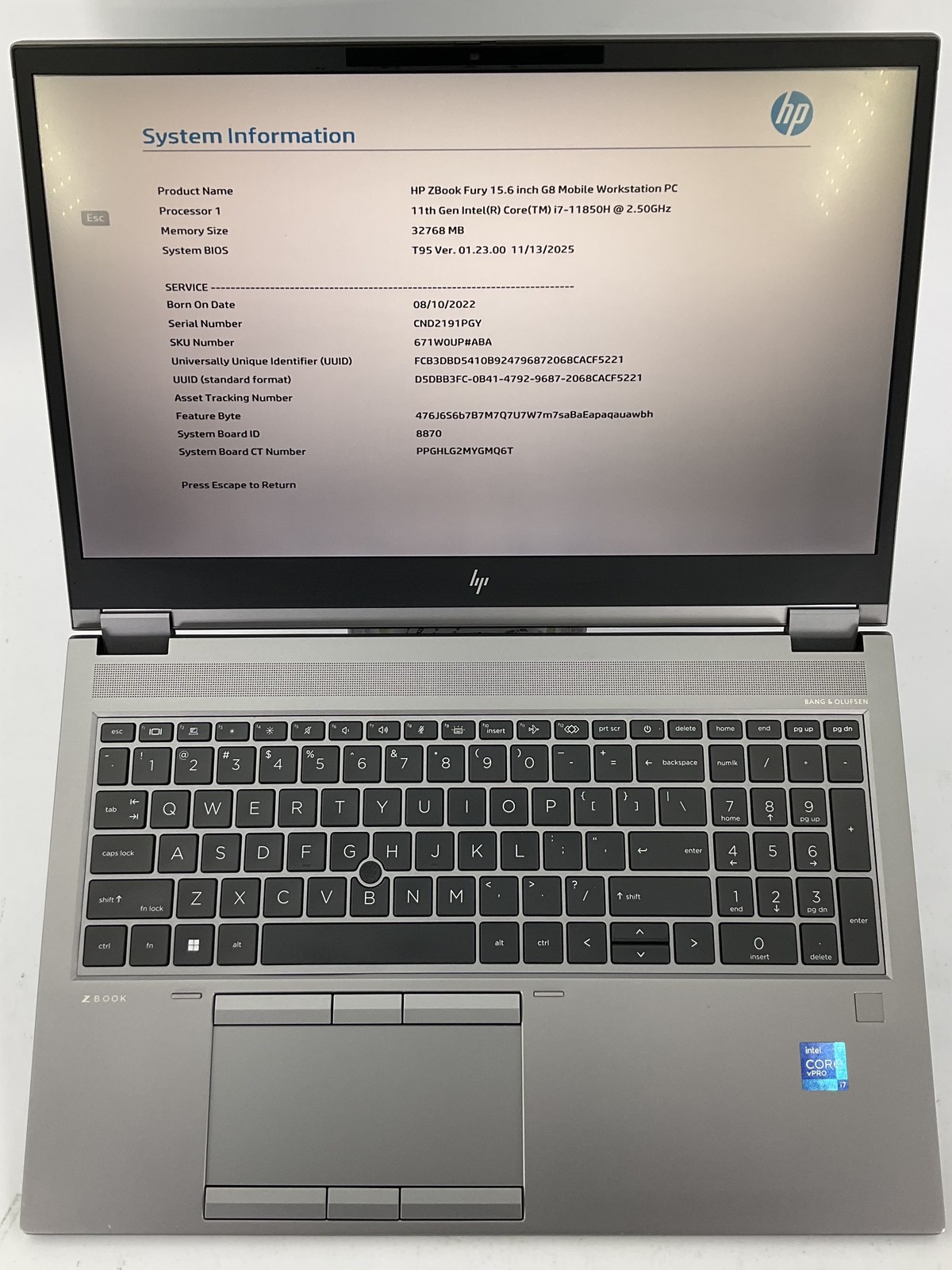 HP Zbook Fury G8 15.6" Core i7-11850H 1TB 32GB Win 11 Pro A3000