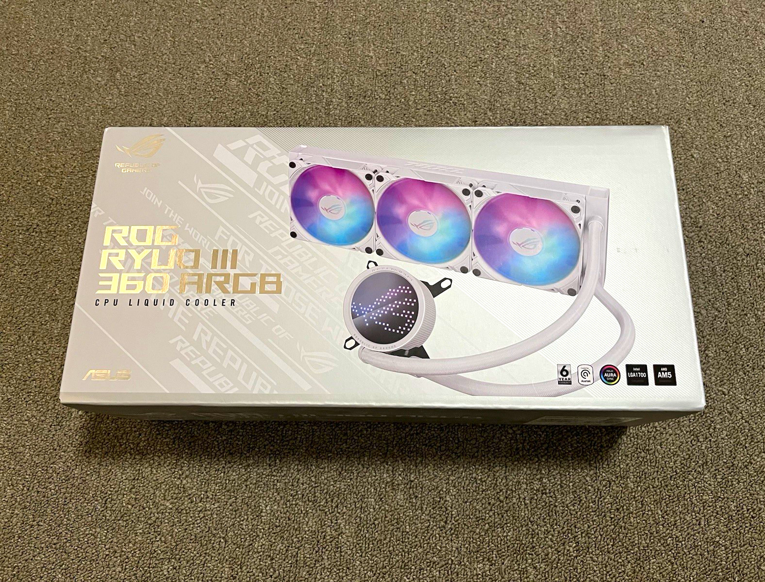 ASUS ROG Ryuo III 360 ARGB White Liquid CPU Cooler 360mm LGA1700 AM5