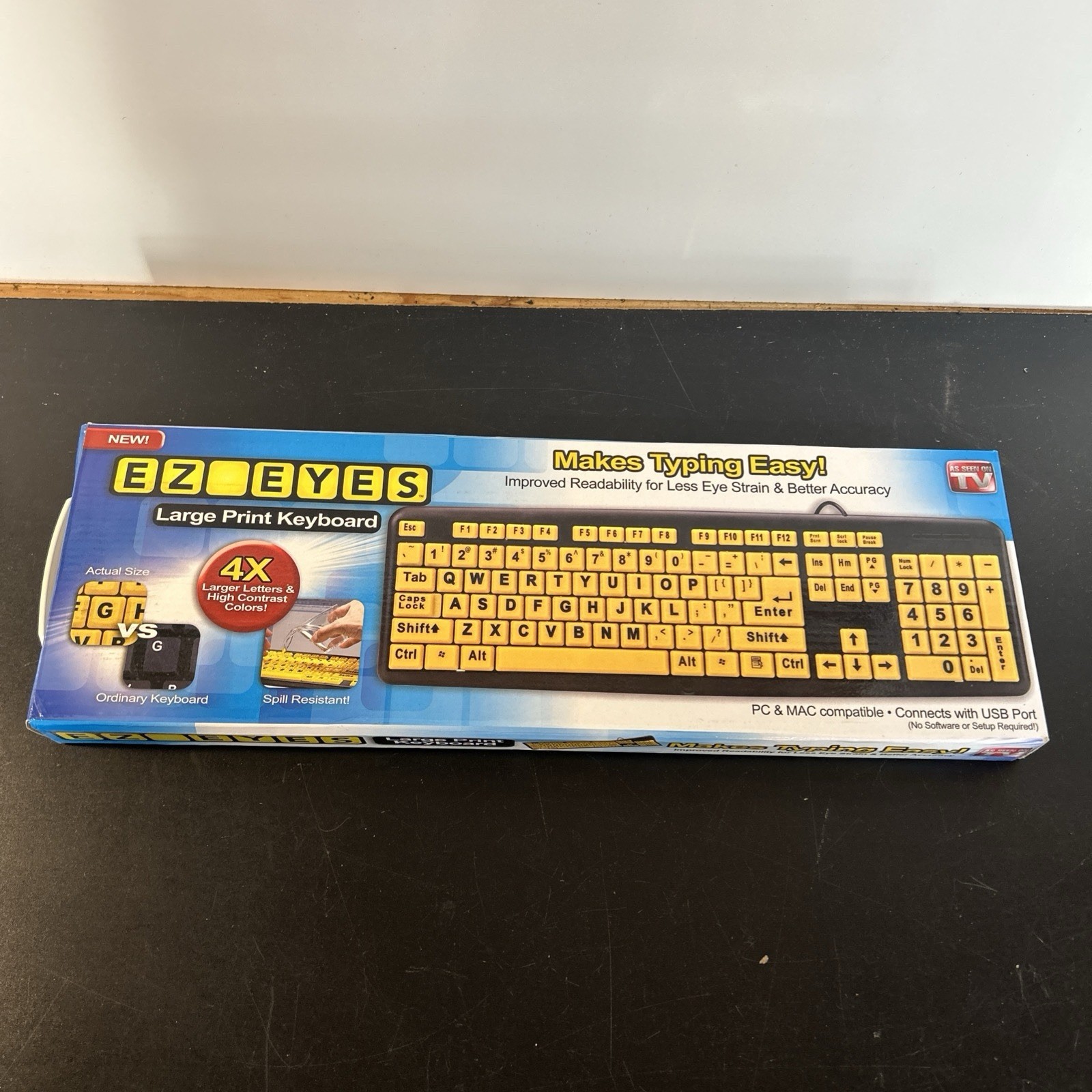 All Star EZ Eyes EE011106 Wired Keyboard Large Print As Seen on TV - New