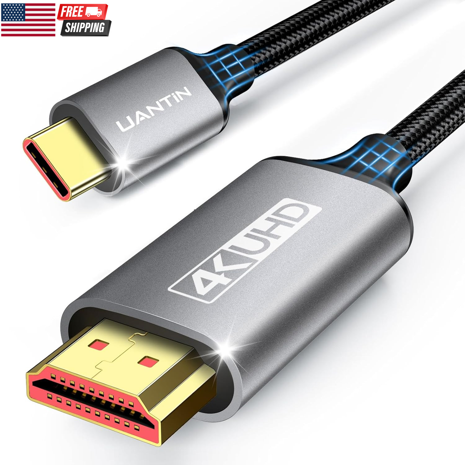 USB C to HDMI Cable 6Ft | 4K High-Speed USB 3.1 Type-C to HDMI Cord [Thunderbolt