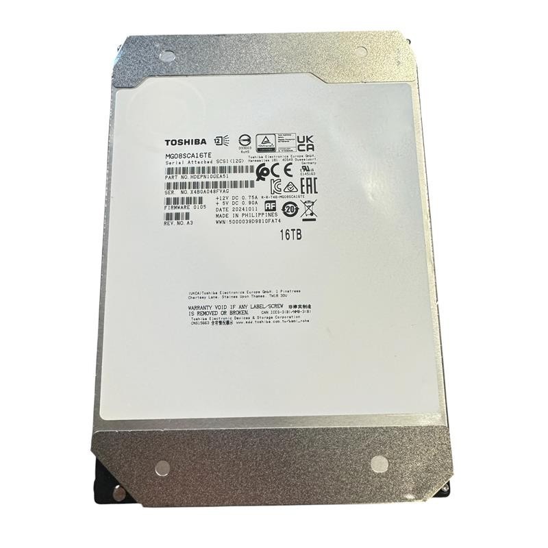 MG08SCA16TE Toshiba 16TB 7.2K SAS 12gb/s 512e 3.5inch HDD HDEPN10GEA51 NEW