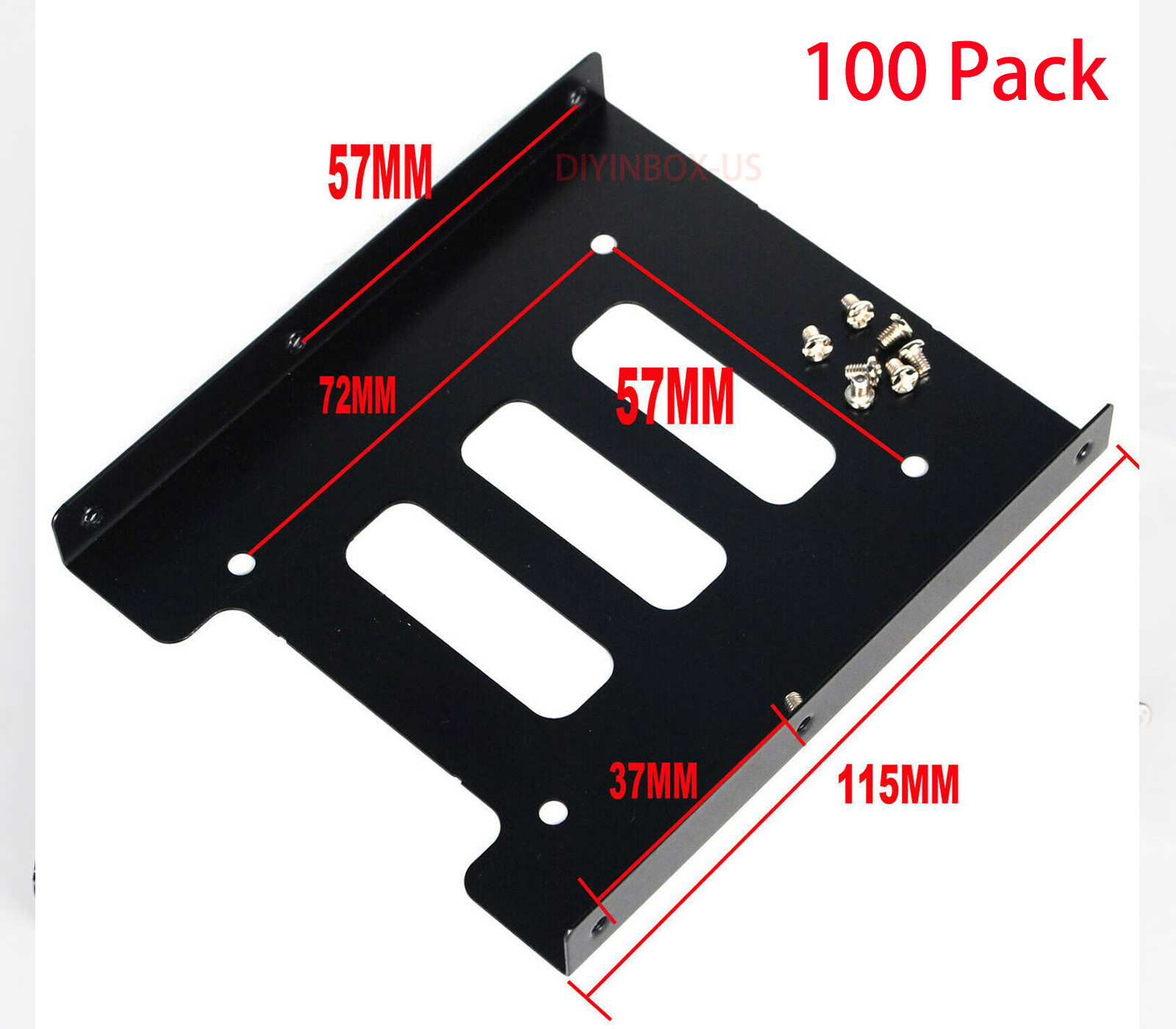 100 Pack 2.5" to 3.5" SSD HDD Metal Adapter Mounting Bracket Drive Holder for PC