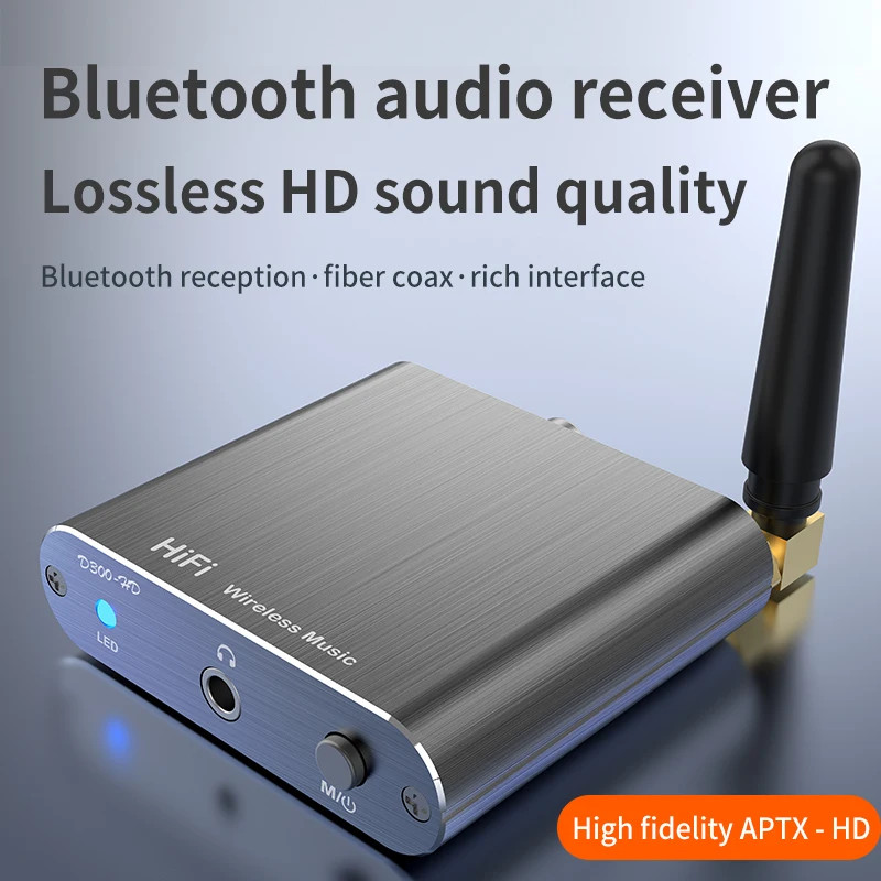 Bluetooth 5.2 Receiver HIFI Wireless Audio Adapter 3.5mm Jack Toslink Coaxial