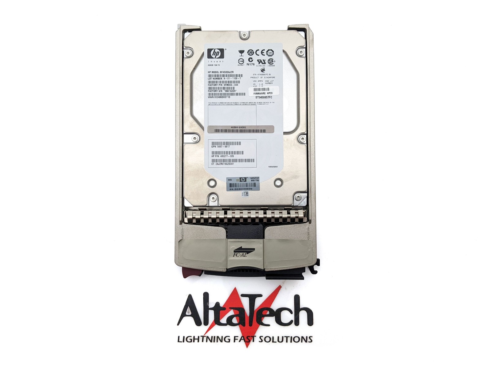HP 450GB Fibre Channel LFF Hard Disk Drive 454415-001, 4Gbps 15k rpm 3.5" HDD