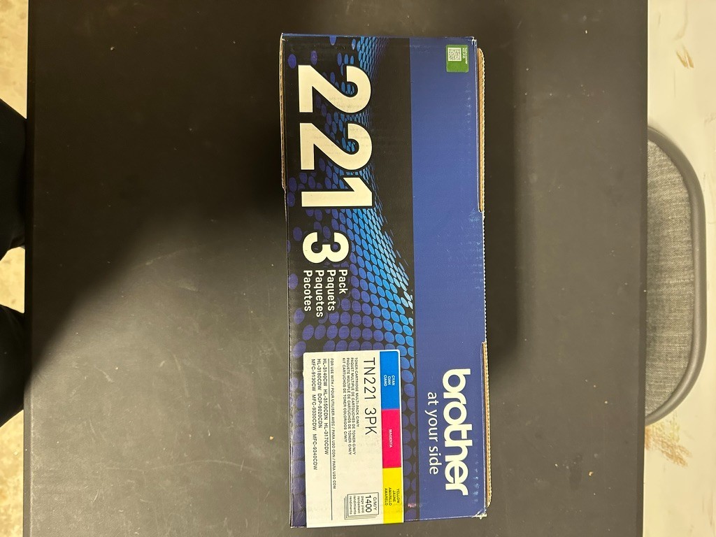 (3 Pack) Brother Genuine Standard Yield Toner Cartridge TN221 3PK - TN2213PK CMY