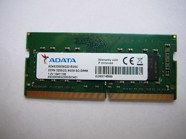 ADATA Memory RAM AD4S32008G22-8GN SODIMM 1X8GB DDR4 3200 MHz -Free Ship & Track