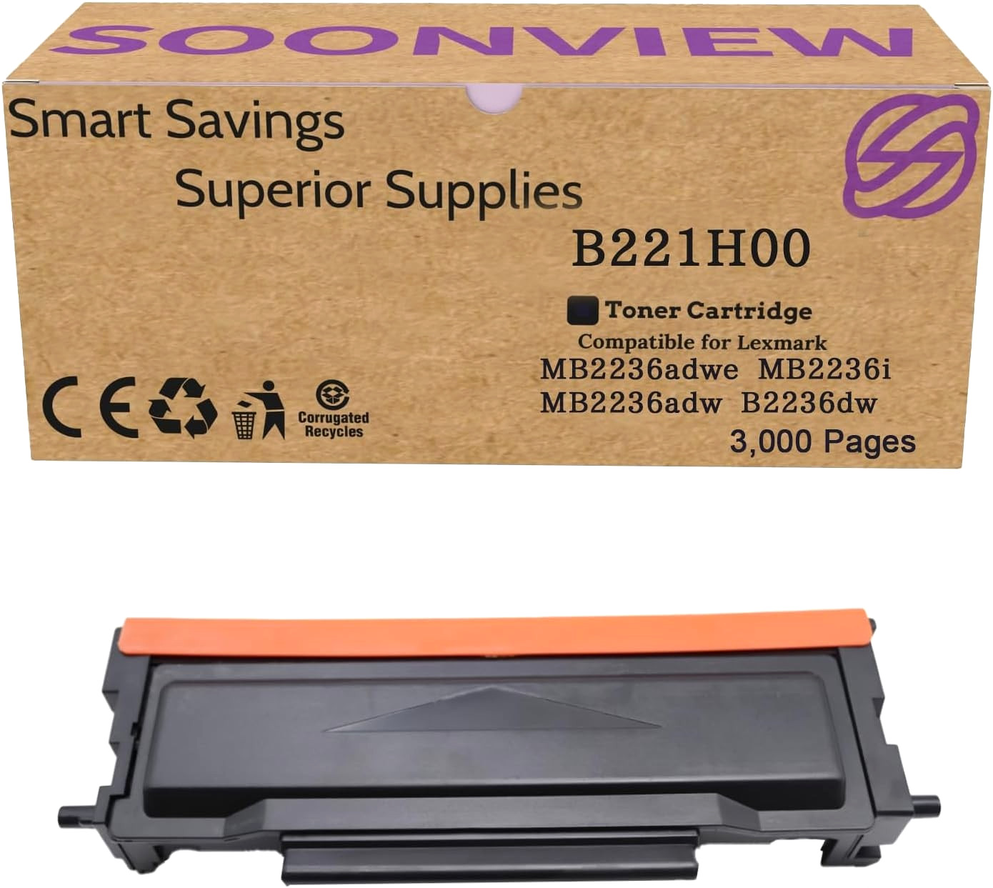 B221H00 Black Toner Cartridge for Lexmark MB2236 & B2236 Series Printers