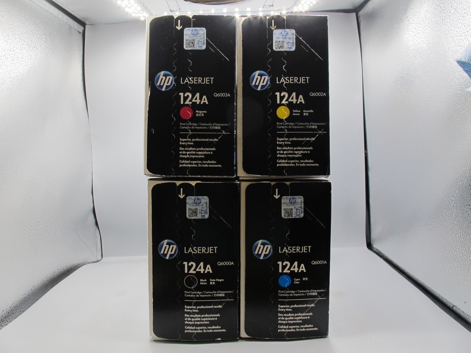 Set of 4 Sealed Genuine HP 124A Toner Set Q6000A Q6001A Q6002A Q6003A B/C/Y/M