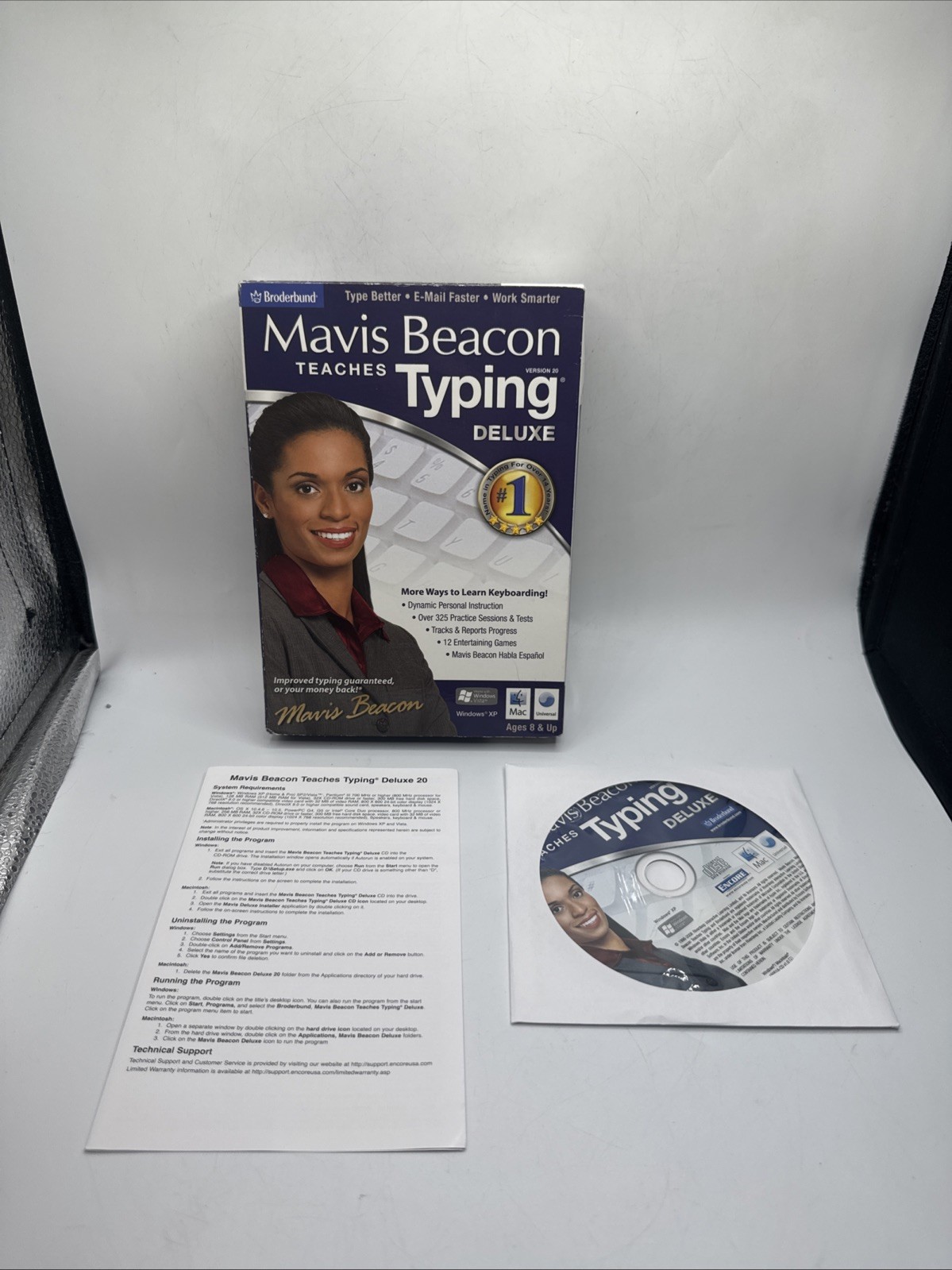 Mavis Beacon Teaches Typing Deluxe V20 Windows XP, Vista & MAC ~ Works