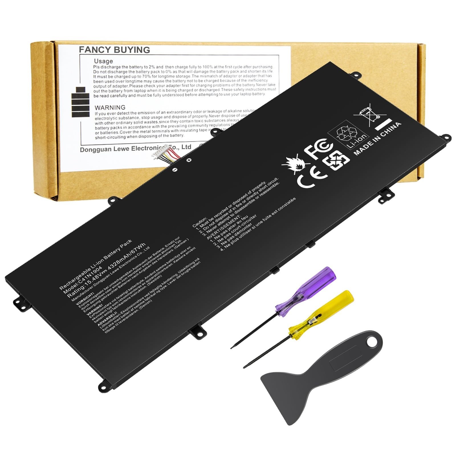 High-Capacity Laptop Battery for ZenBook 13, VivoBook S14, Compatible Models