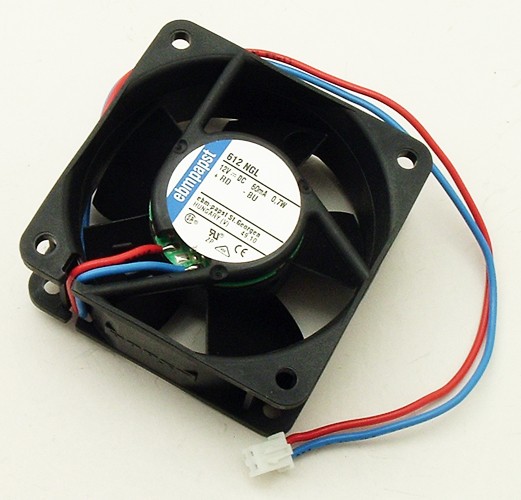 612NGL EBM-PAPST DC AXIAL FAN, NG SERIES, 5 BLADE, 2 PIN CONNECTOR, 9" WIRES