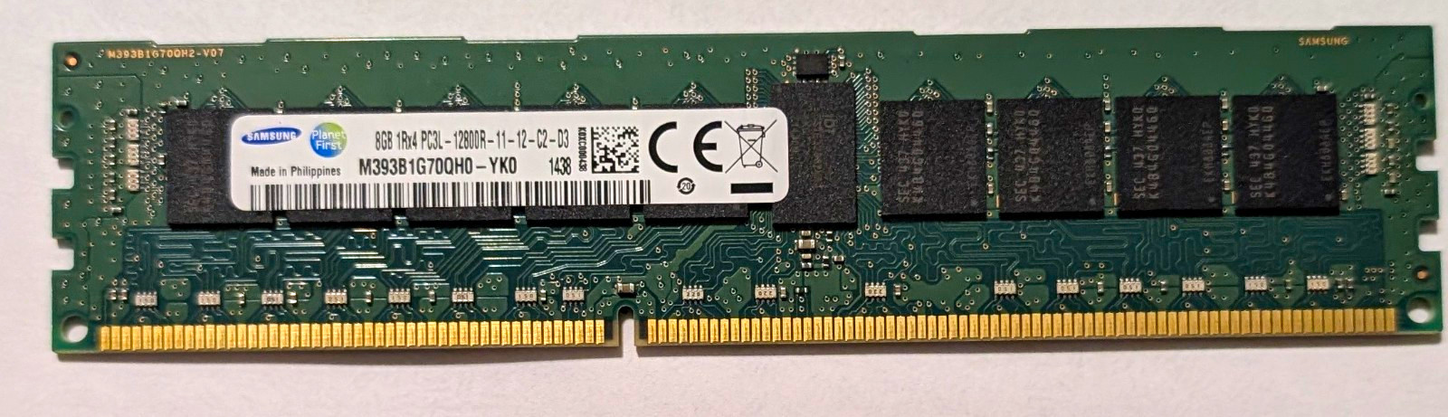 Samsung 8GB 1RX4 PC3L-12800R-11-12-C2-D3  Memory M393B1G70QH0-YK0