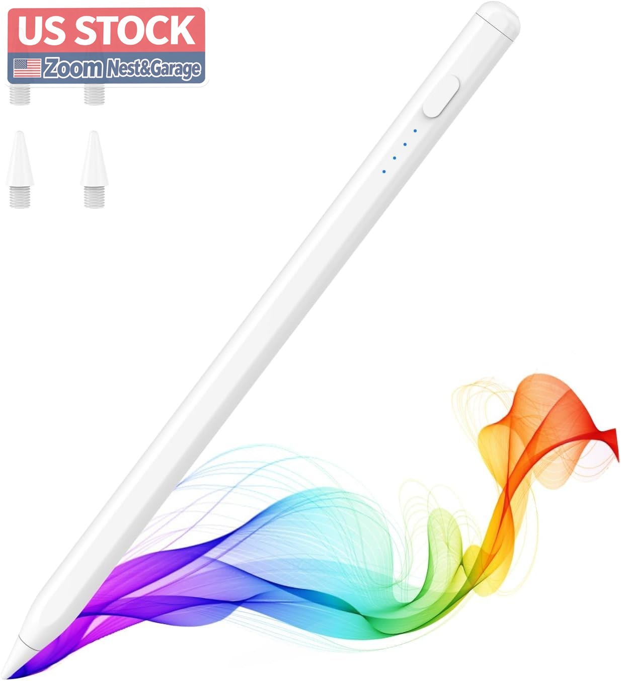 US Stock Moko Pencil for iPad A16 11th 10th Gen, USB-C Fast Charging, White
