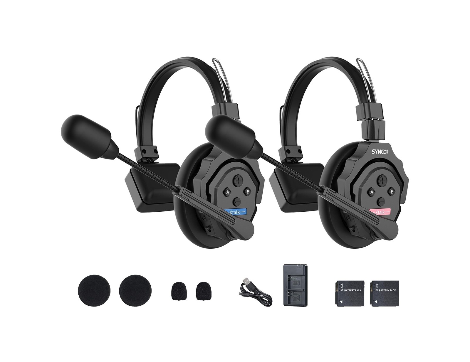 SYNCO XTalk X2 2.4GHz Wireless Headset with Microphone Intercom System Random...