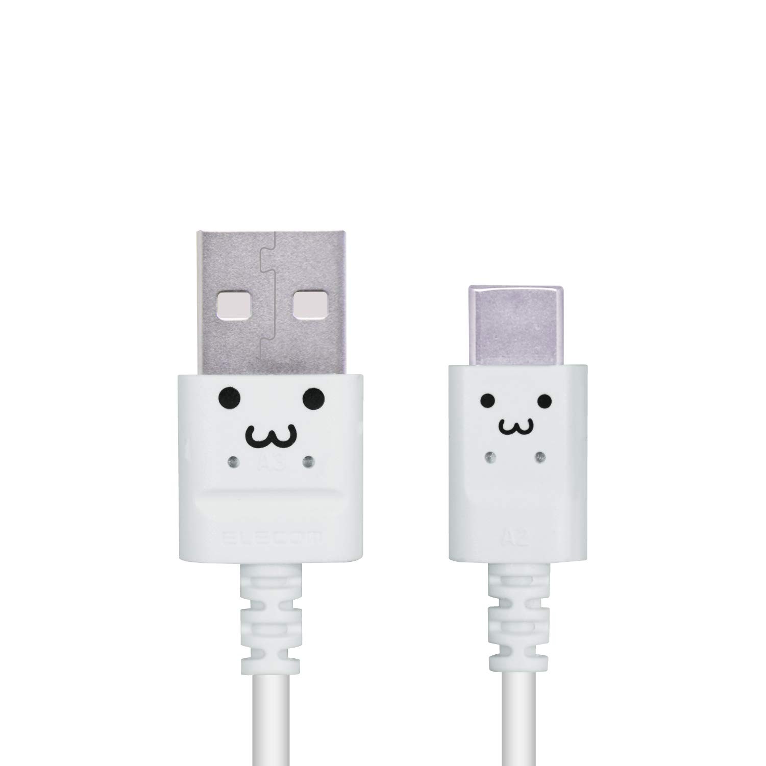 ELECOM USB-A to USB-C Cable 0.3m 3A USB 2.0 MPA-ACXCL03NWF White Japan Import