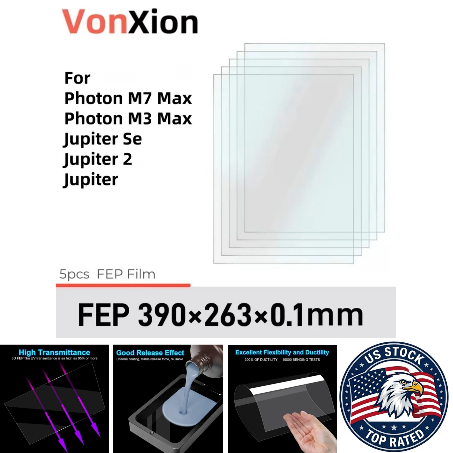 5Pcs FEP Release Film for ANYCUBIC Photon M3 Max