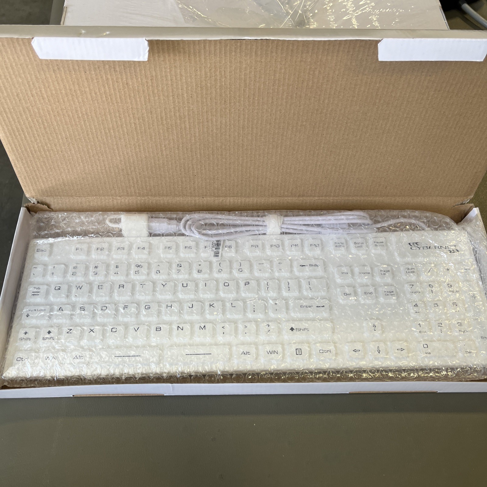 Waterproof Keyboard Cybernet Cyb-IKB-105 Medical White Washable Silicone New