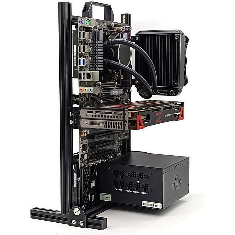 Open Air Aluminum ITX PC Case, DIY Chassis for 17x17/17x19 ITX MB, Water Coolin