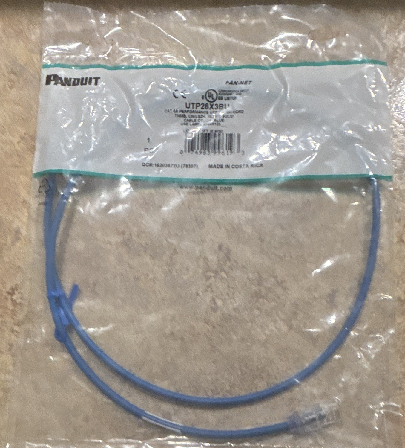 12---Panduit UTP28X3BU Cat 6A UTP RJ-45 Ethernet Patch Cord 3ft Blue lot of 12