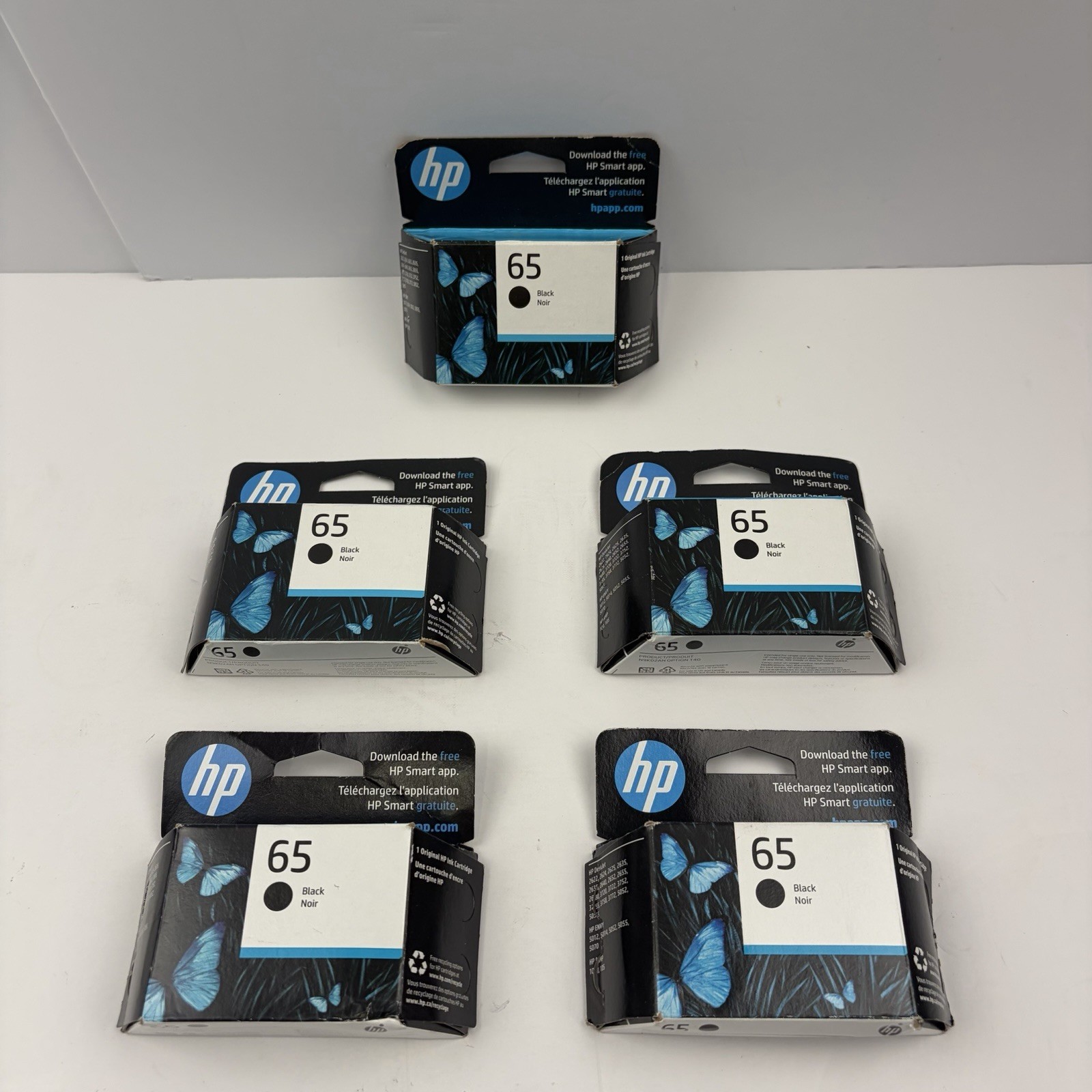 5 Pack Genuine HP 65 Black Ink Cartridges DeskJet EXP 11/2025