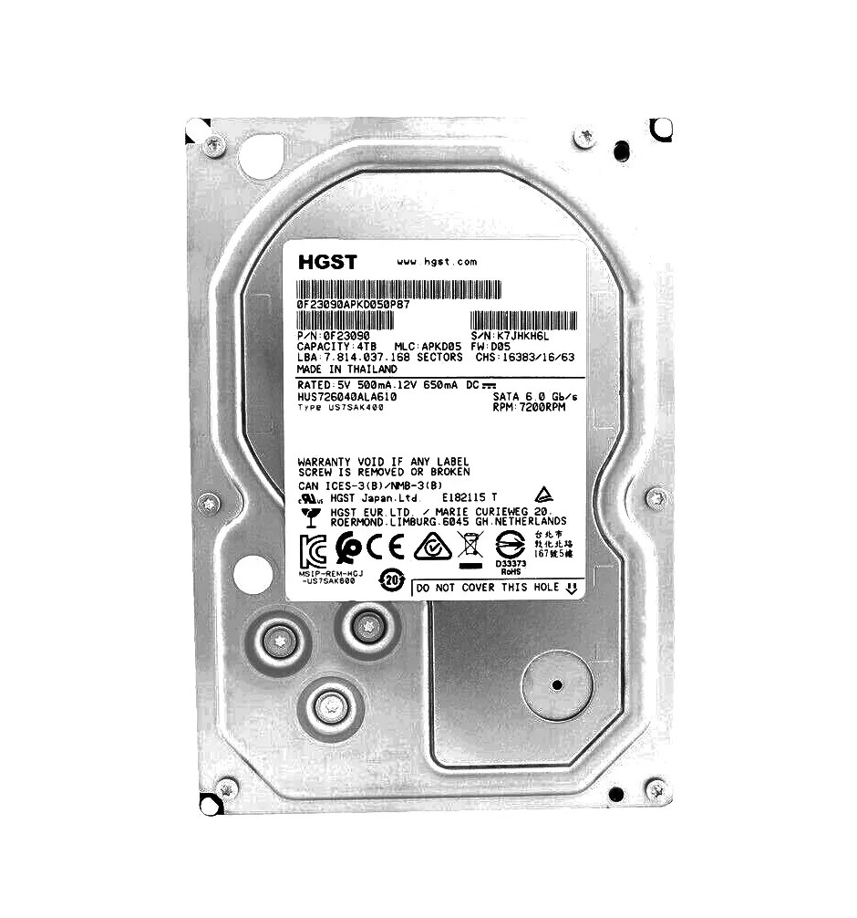 HGST 0F22791 6TB Ultrastar 7K6000 7.2K SAS 12Gb/s 3.5" For Parts