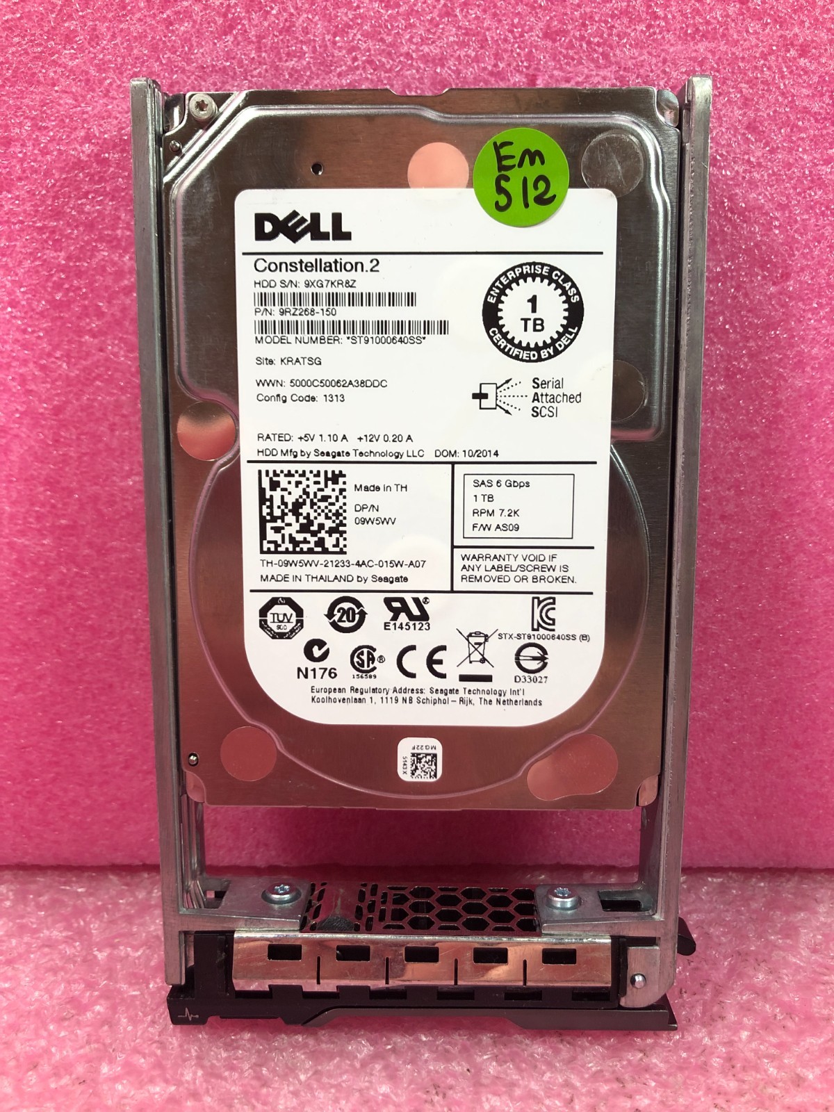 Strong-IT Dell 9W5WV 1TB 7.2K 2.5" 6GBPS SAS HDD