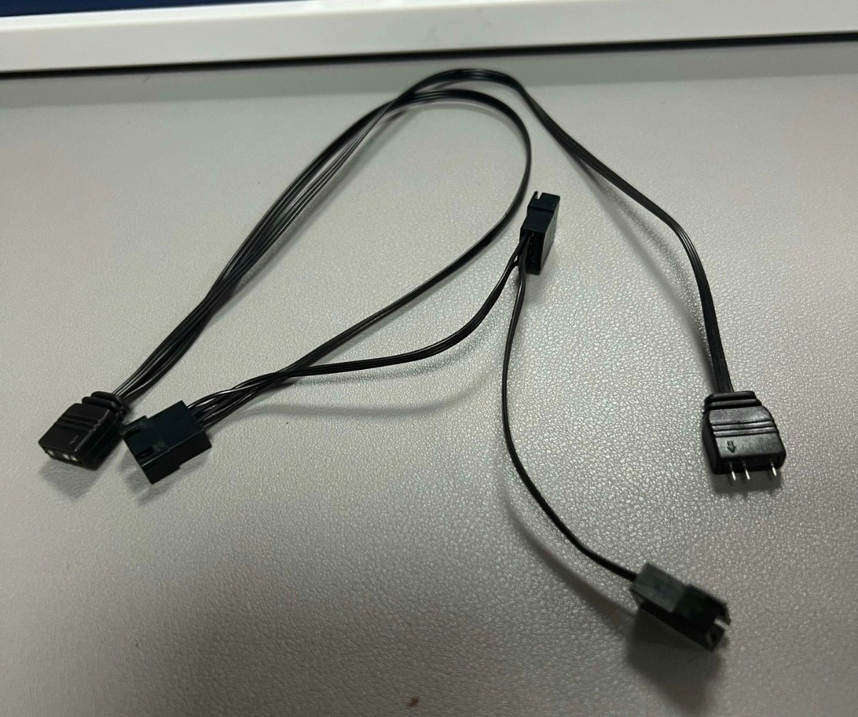 Standard ARGB 3-Pin to NZXT AER / F120 / HUE Fan Splitter Adapter Daisy Chain