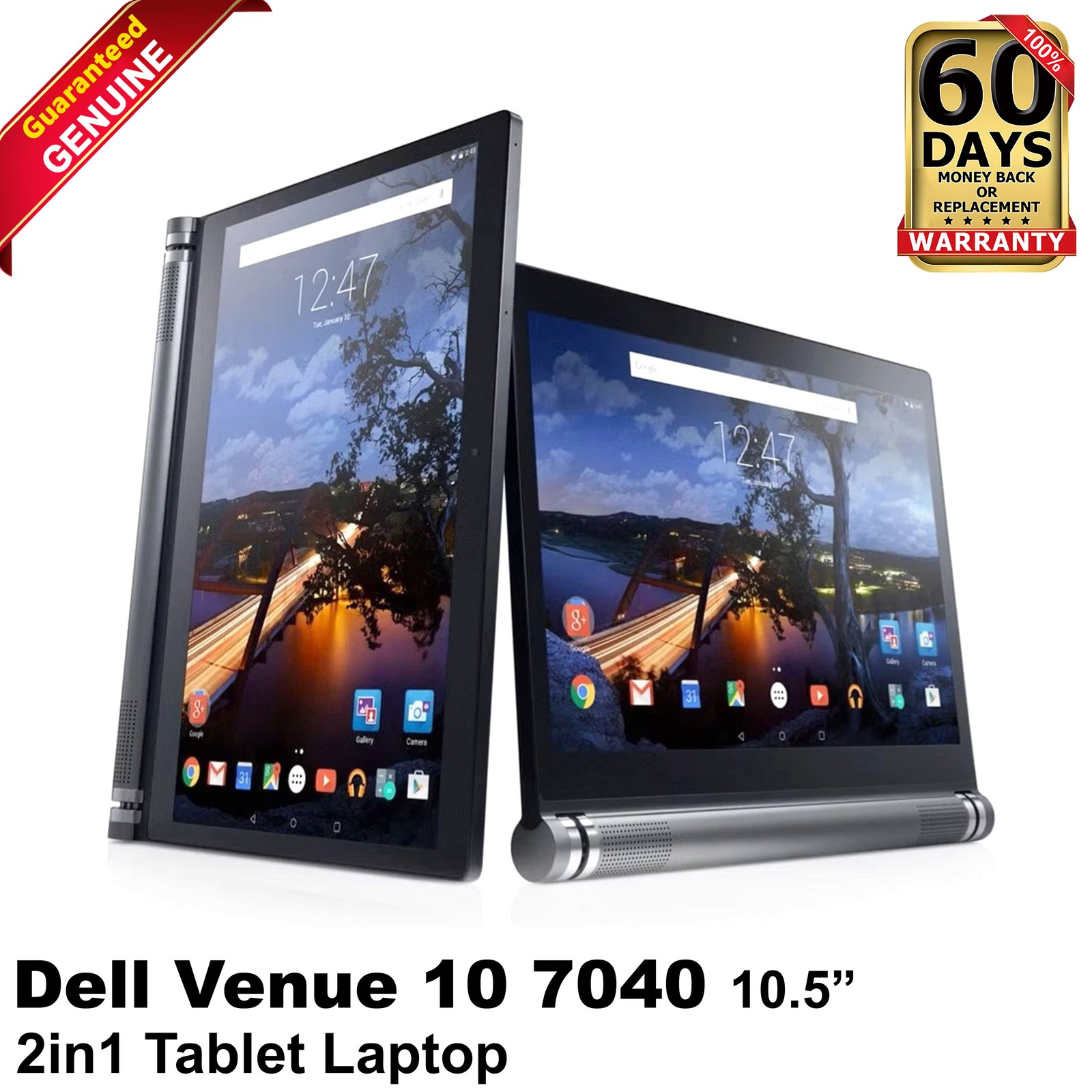 Dell Venue 10 7040 Tablet Laptop 10.5" 32GB eMMC Atom Z3580 Android 2GB LPDDR3