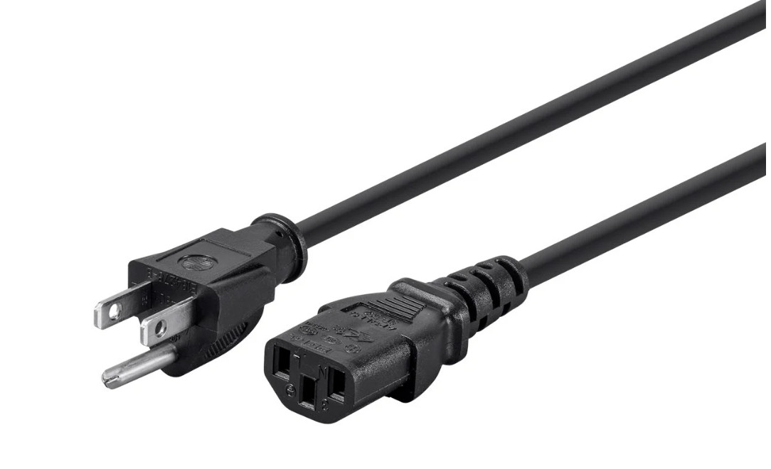 Monoprice 3-Prong Power Cord - 10ft - Black (6-Pack) NEMA 5-15P to IEC 60320 C13