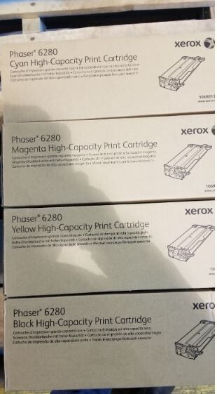 4 x Genuine Xerox Phaser 6280 106R01395 106R01394 106R01393 H/Y Toner Cartridges