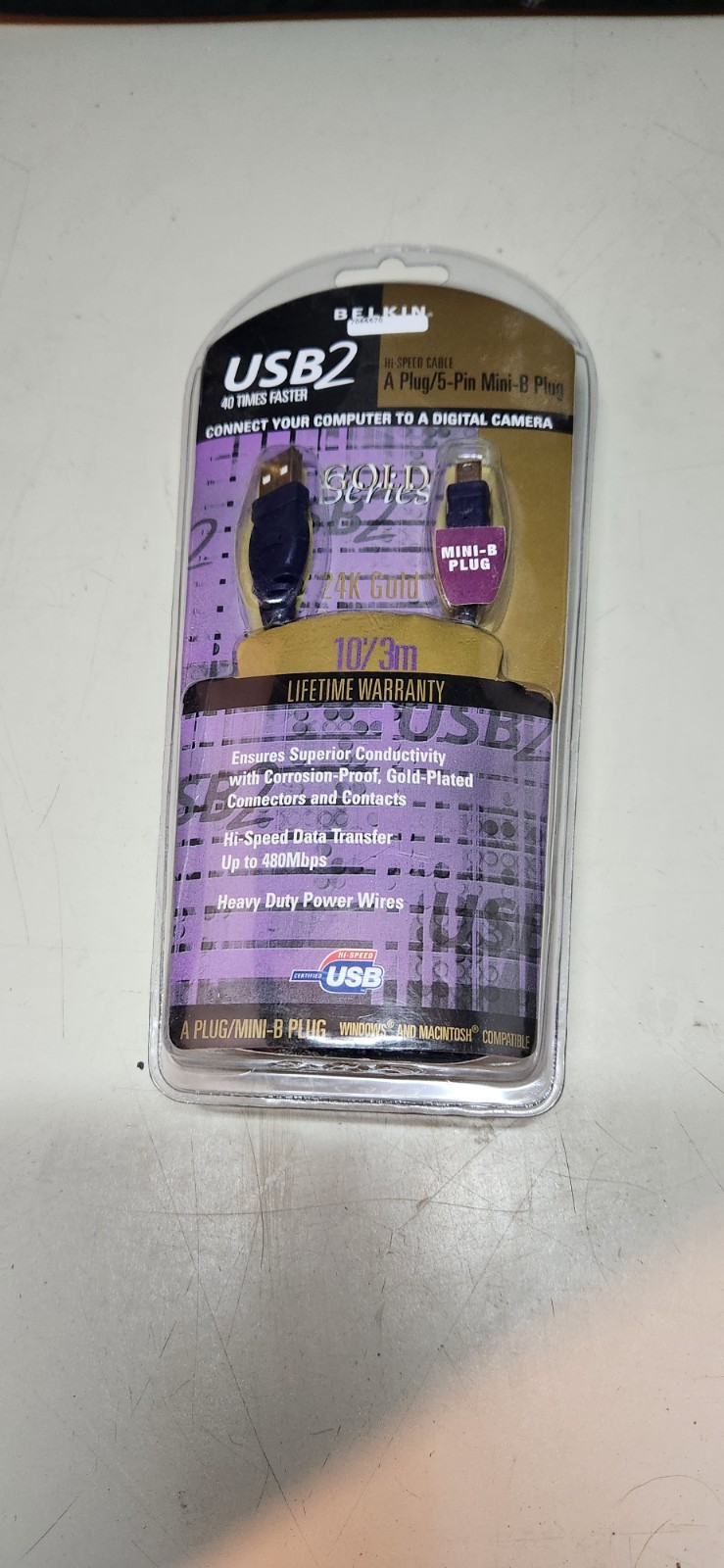 Belkin Gold Series USB 2.0 A-B Cable 6ft 24K Gold Hi-Speed