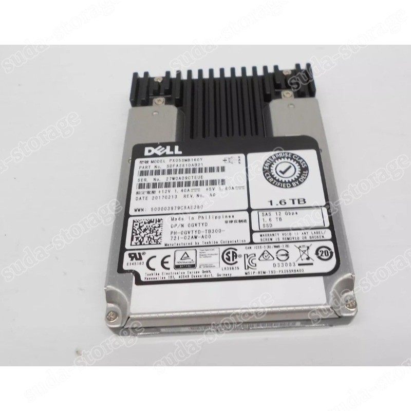1PCS NEW 0GVTYD GVTYD DELL PX05SMB160Y 1.6TB 2.5" SAS 12G MU SSD Solid State Dr