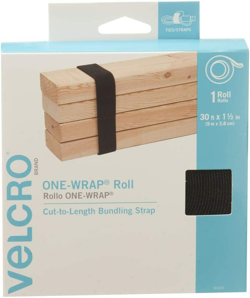 VELCRO Brand ONE-WRAP Roll Black | 30 Ft x 1-1/2 In  # 91372