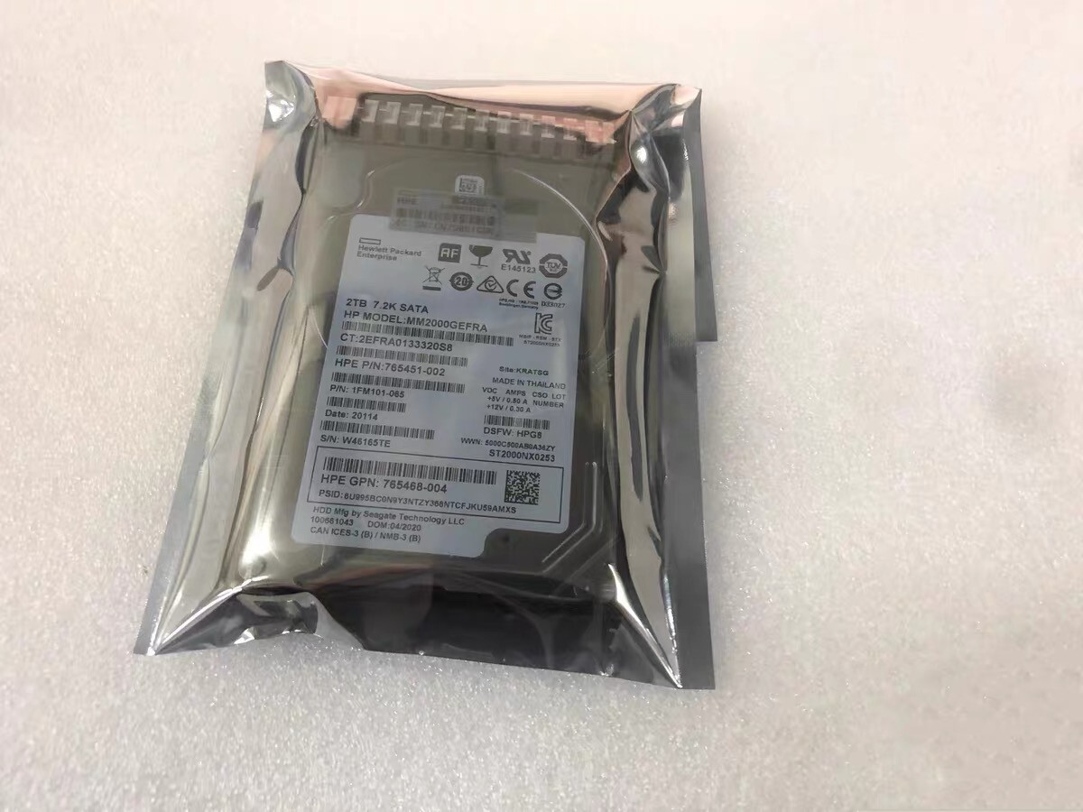 HP 765455-B21 2TB SATA 6G MIDLINE 7.2K SFF (2.5IN) SC 512E DS HDD 765869-001