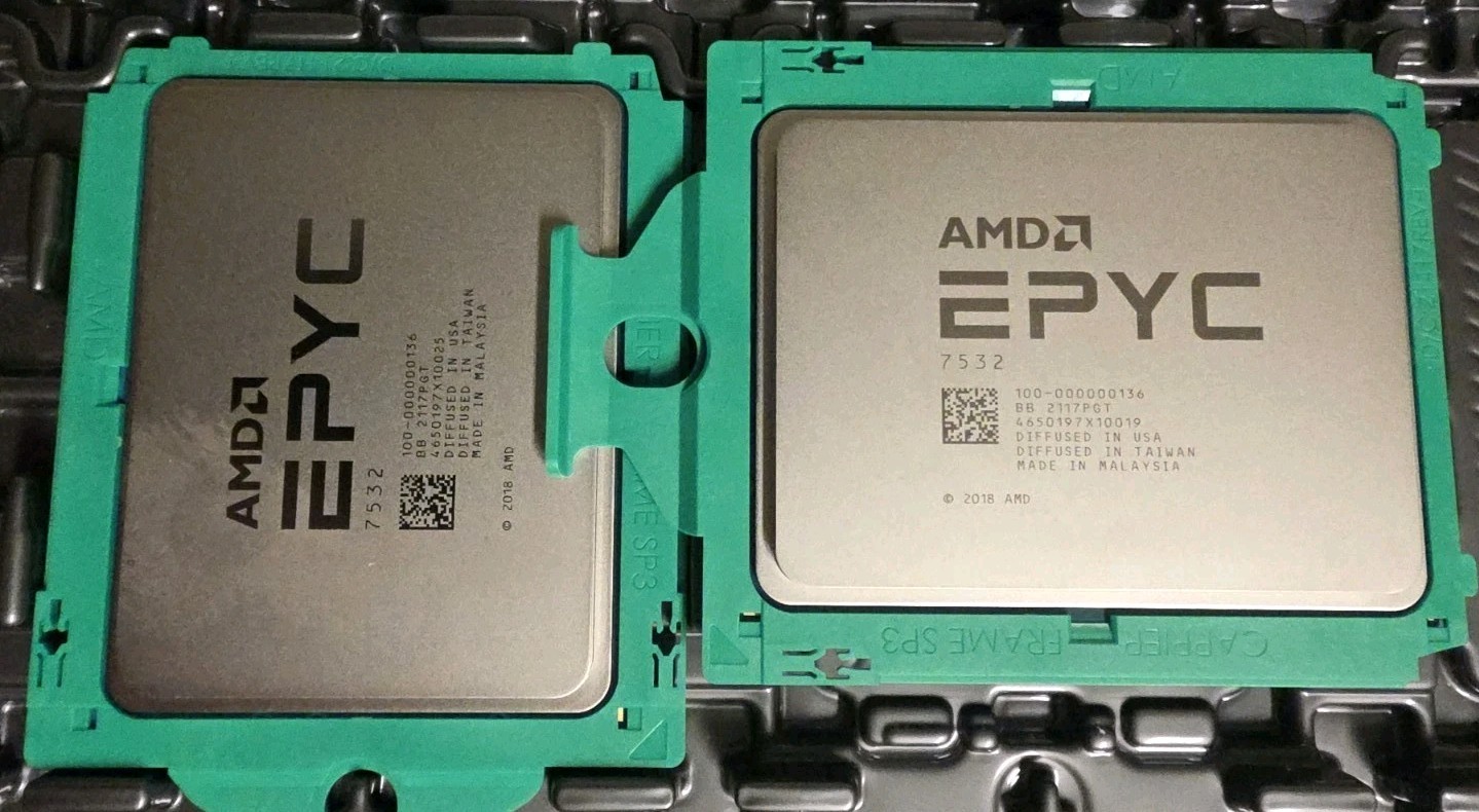 Pair 2ND GEN AMD EPYC 32 CORE PROCESSOR 7532 2.4GHZ 200W UNLOCKED CPU 