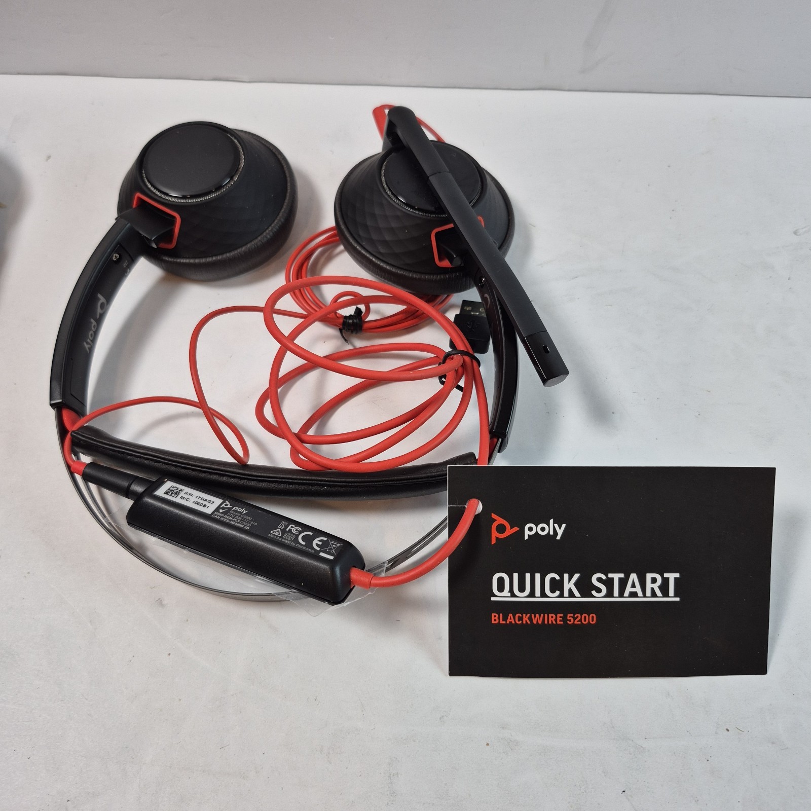 Plantronics Poly Black-wire 5200 Series USB C Stereo Headset 