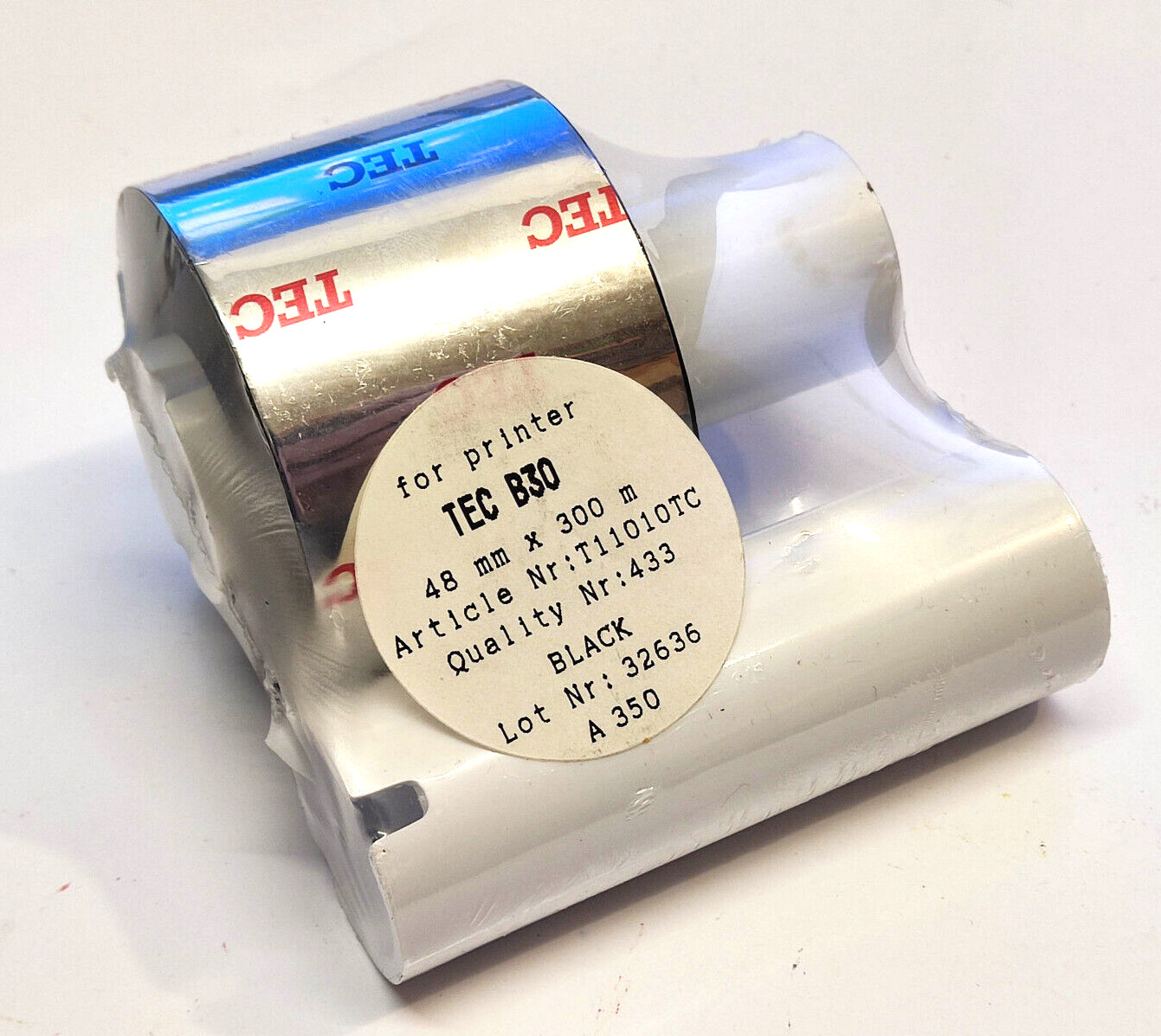 1x Toshiba TEC B30 Quality: 433 No. t11010TC Transfer Ribbon BLACK 48mm X 300m