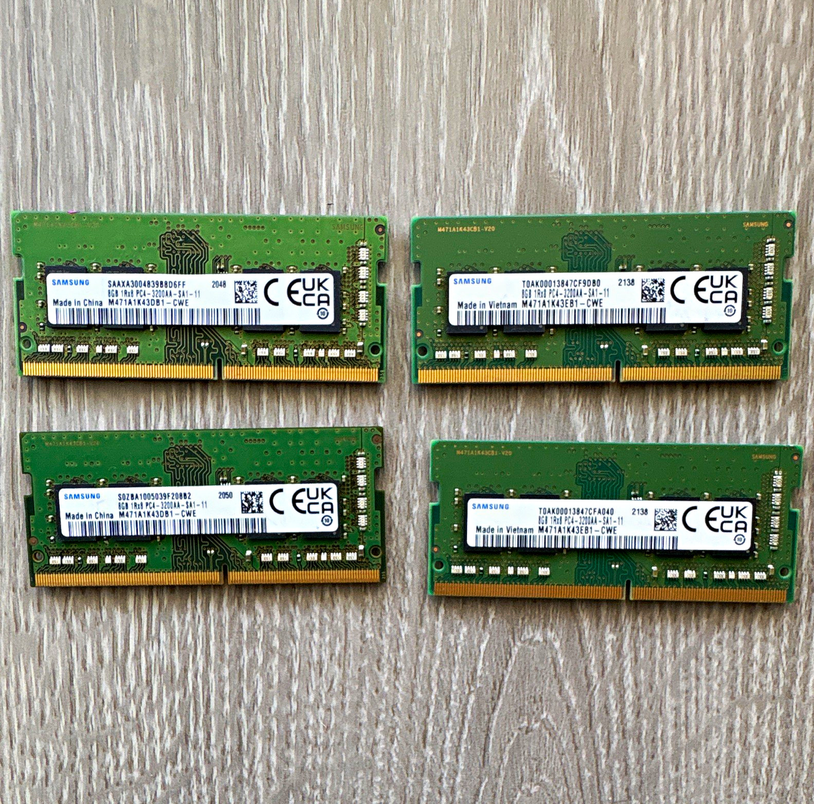 Samsung 32GB (4x8GB) DDR4-3200 PC4-3200AA SO-DIMM 260-Pin Non-ECC