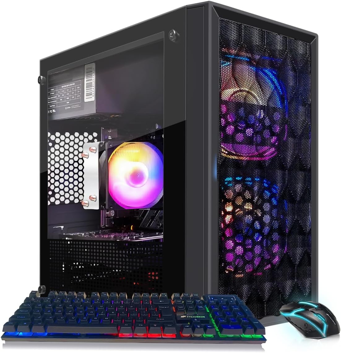 STGAubron Gaming PC Desktop,Ryzen 5 5500 up to 4.2GHz,RTX 3050 6G,16G,512G,W11H