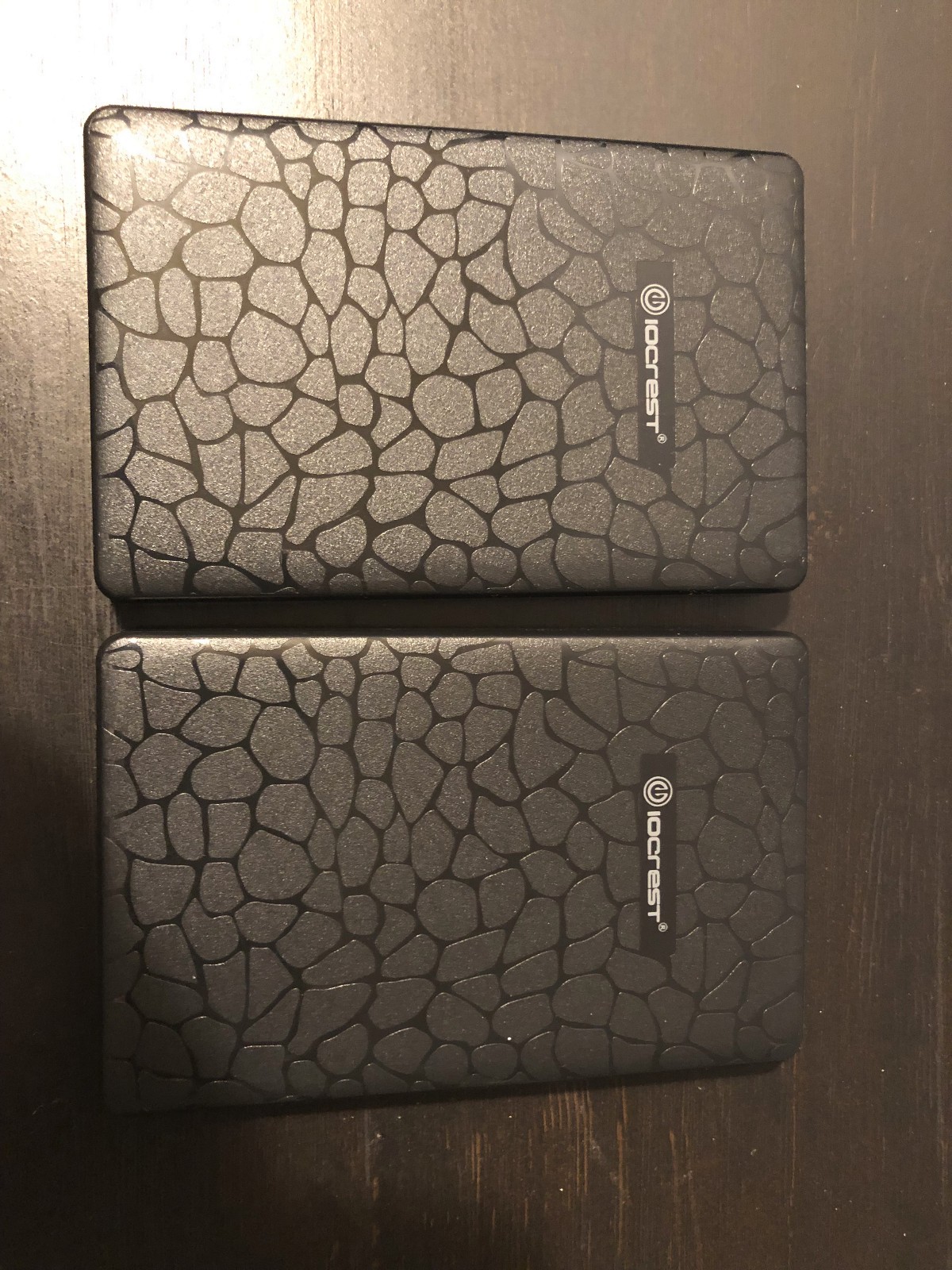 Lot of 2 Iocrest 2.5" USB 3.0 SATA SSD HDD External Hard Drive Enclosures