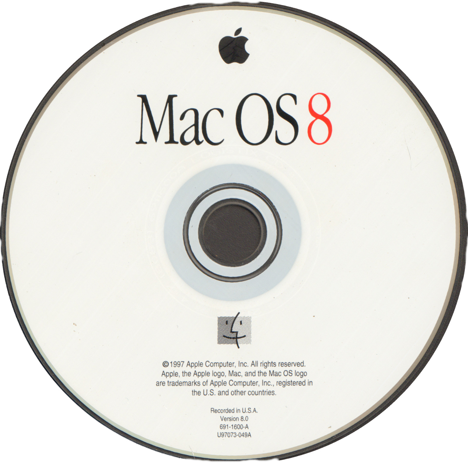 Apple Mac OS 8 (Version 8.0) Retail Full Install CD ROM Disc, Exc., 1997
