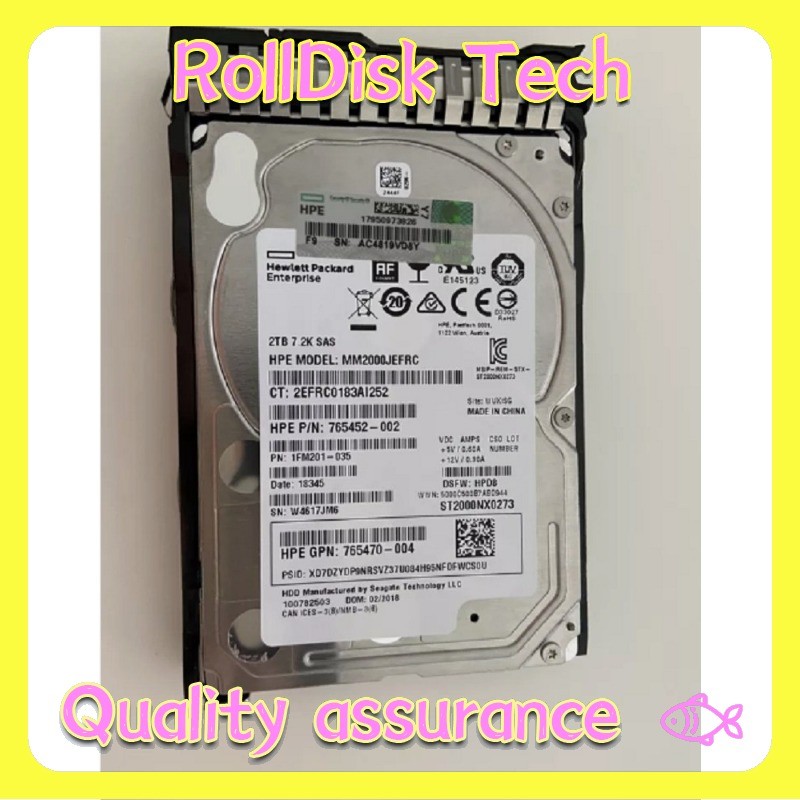 New HP 765466-B21 765873-001 765452-002 2TB 12G SAS 7.2K RPM 2.5" 512E HDD